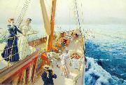 Julius LeBlanc Stewart Yachting in the Mediterranean USA oil painting artist